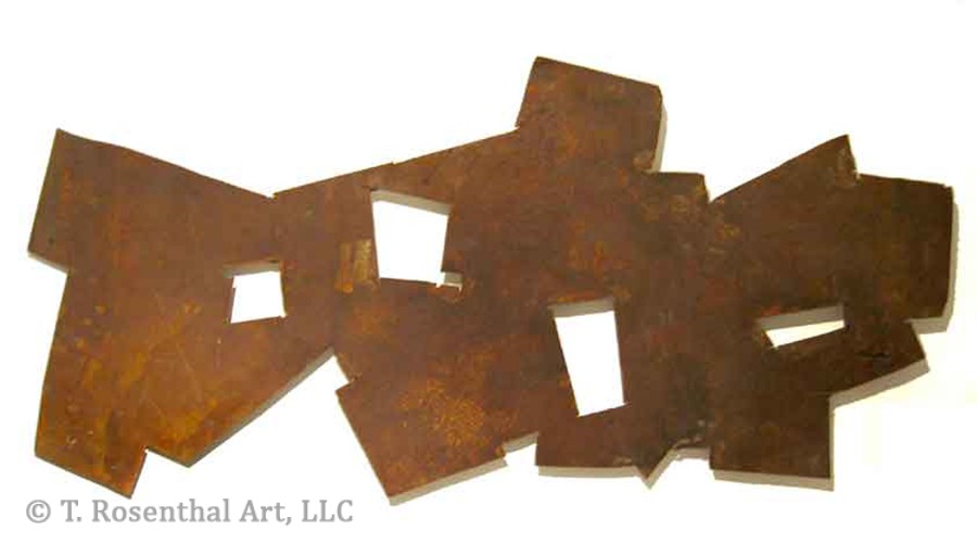 Untitled wall sculpture, 1996 Rusted Steel 26 x 56 x 3 inches